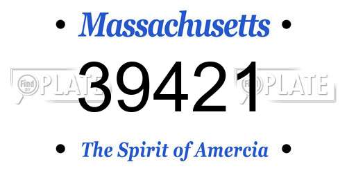 39421 Massachusetts License Plate