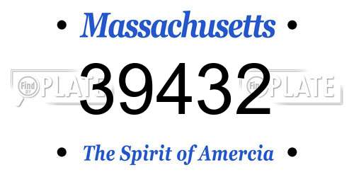 39432 Massachusetts License Plate