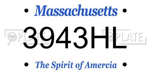 3943HL Massachusetts License Plate