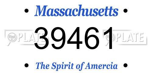 39461 Massachusetts License Plate