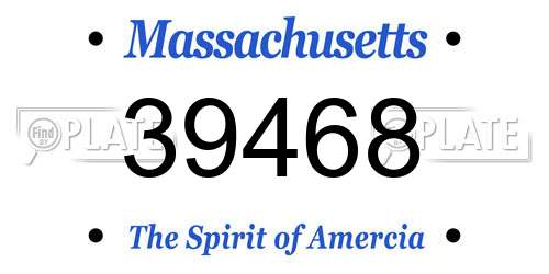 39468 Massachusetts License Plate