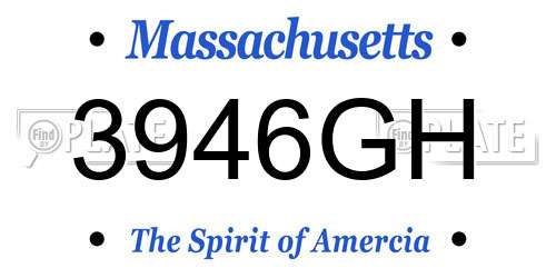 3946GH Massachusetts License Plate