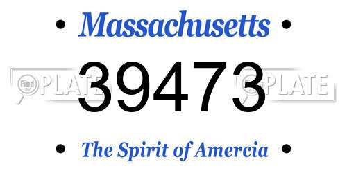 39473 Massachusetts License Plate