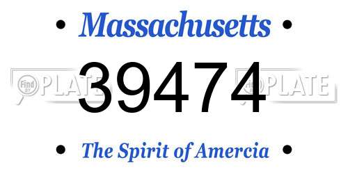 39474 Massachusetts License Plate
