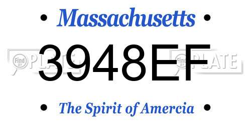 3948EF Massachusetts License Plate