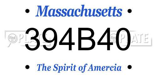 394B40 Massachusetts License Plate