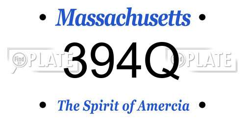 394Q Massachusetts License Plate