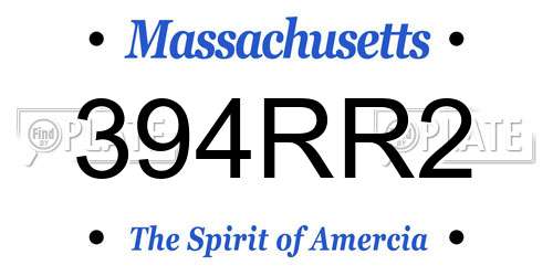 394RR2 Massachusetts License Plate