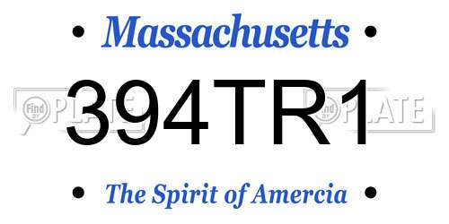 394TR1 Massachusetts License Plate