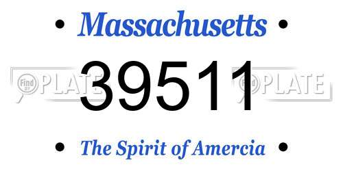 39511 Massachusetts License Plate