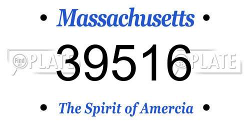 39516 Massachusetts License Plate