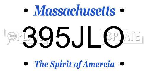 395JLO Massachusetts License Plate