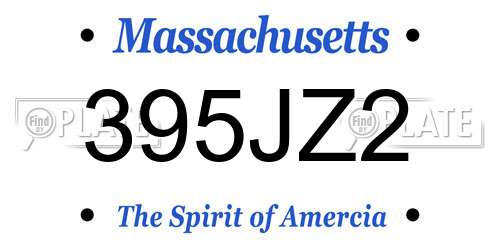 395JZ2 Massachusetts License Plate