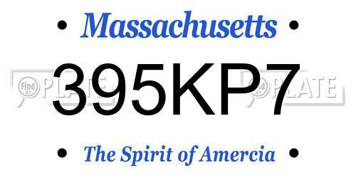 395KP7 Massachusetts License Plate
