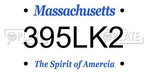 395LK2 Massachusetts License Plate