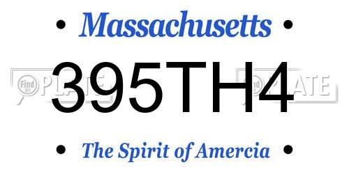 395TH4 Massachusetts License Plate