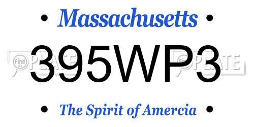 395WP3 Massachusetts License Plate