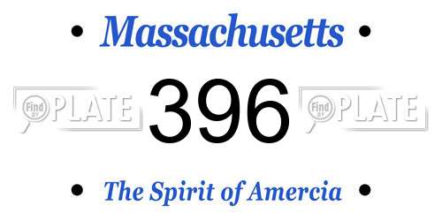 396 Massachusetts License Plate