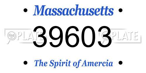 39603 Massachusetts License Plate