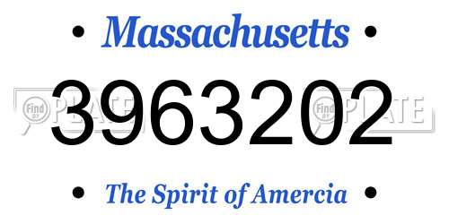 3963202 Massachusetts License Plate