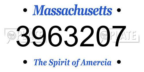 3963207 Massachusetts License Plate