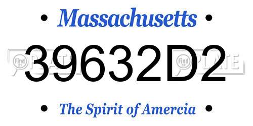 39632D2 Massachusetts License Plate