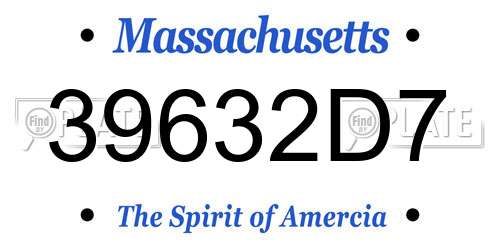 39632D7 Massachusetts License Plate