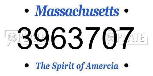 3963707 Massachusetts License Plate