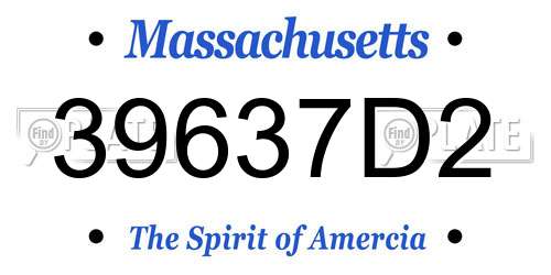 39637D2 Massachusetts License Plate