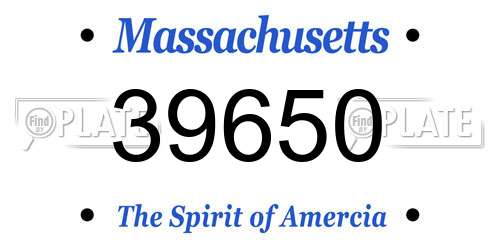 39650 Massachusetts License Plate