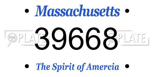 39668 Massachusetts License Plate