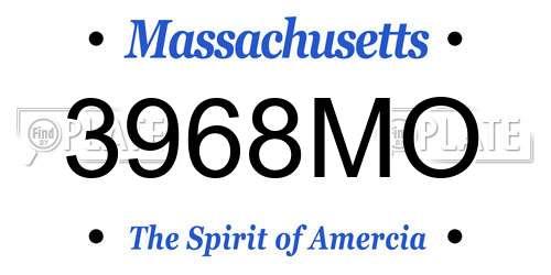 3968MO Massachusetts License Plate