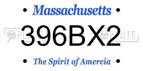 396BX2 Massachusetts License Plate