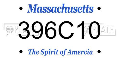 396C10 Massachusetts License Plate