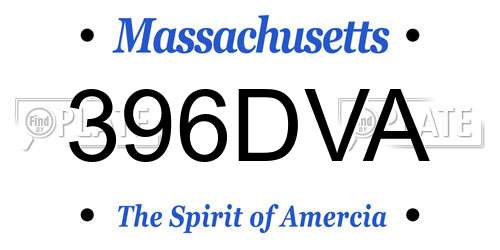 396DVA Massachusetts License Plate