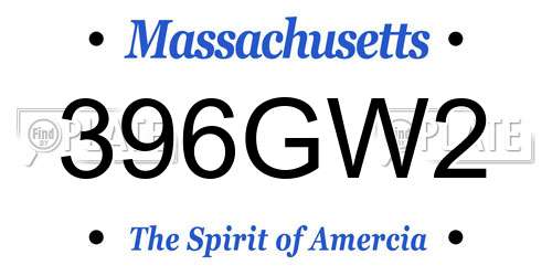 396GW2 Massachusetts License Plate