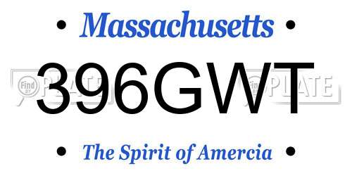396GWT Massachusetts License Plate