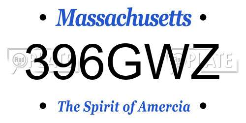 396GWZ Massachusetts License Plate
