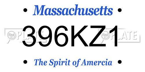 396KZ1 Massachusetts License Plate