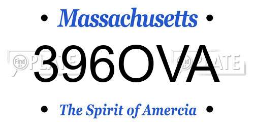 396OVA Massachusetts License Plate