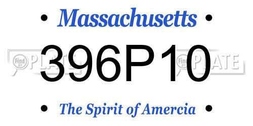 396P10 Massachusetts License Plate