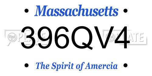 396QV4 Massachusetts License Plate