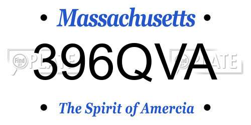 396QVA Massachusetts License Plate