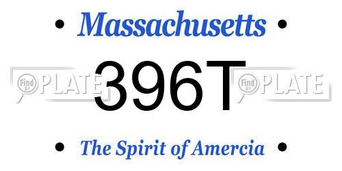 396T Massachusetts License Plate