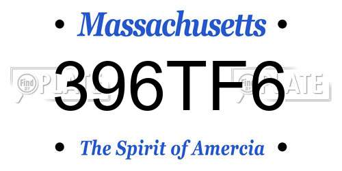 396TF6 Massachusetts License Plate
