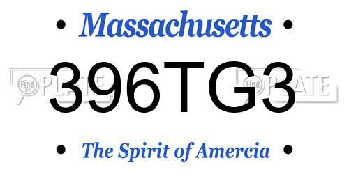 396TG3 Massachusetts License Plate
