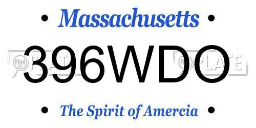 396WDO Massachusetts License Plate