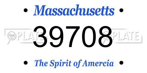 39708 Massachusetts License Plate