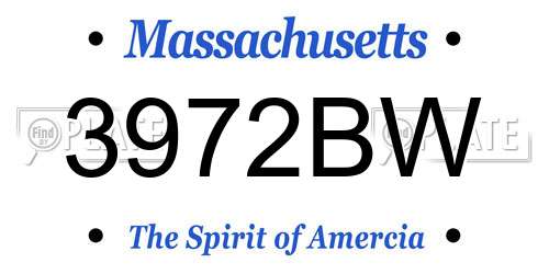 3972BW Massachusetts License Plate