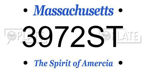 3972ST Massachusetts License Plate